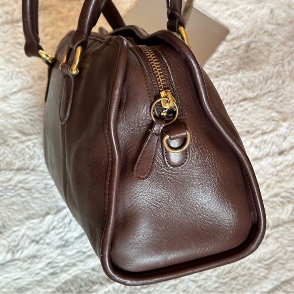 Vintage Beaumont Cocoa Leather Satchel with strap style 9871 - Picture 3 of 14